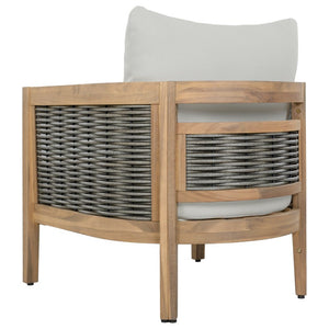 Safavieh Amanda Ivory Upholstered Club Chair Set with Oak Wood Frame for Living and Dining Rooms Oak/Ivory PAT7089B-SET2
