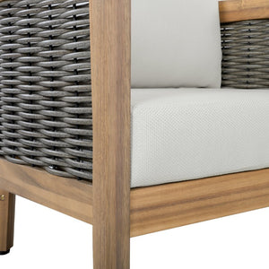 Safavieh Amanda Ivory Upholstered Club Chair Set with Oak Wood Frame for Living and Dining Rooms Oak/Ivory PAT7089B-SET2