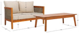 Safavieh Amanda Bench + Table Natural / Taupe PAT7090A