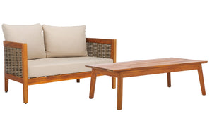 Safavieh Amanda Bench + Table Natural / Taupe PAT7090A