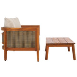 Safavieh Amanda Bench + Table Natural / Taupe PAT7090A