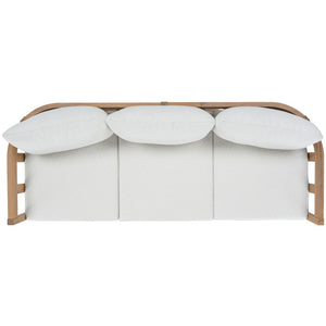 Safavieh Owen Three Seat Sofa Solid Oak Frame Ivory Upholstery Scandinavian Living Room OAK/IVORY PAT7091B