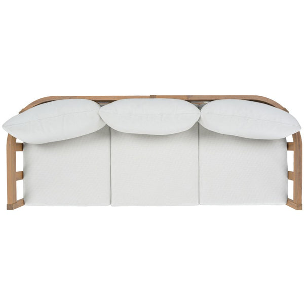 Safavieh Owen Three Seat Sofa Solid Oak Frame Ivory Upholstery Scandinavian Living Room OAK/IVORY PAT7091B