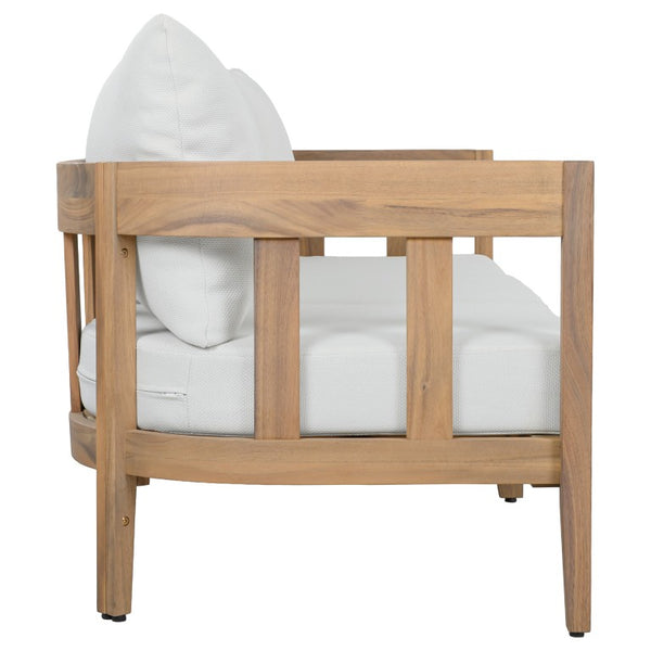 Safavieh Owen Three Seat Sofa Solid Oak Frame Ivory Upholstery Scandinavian Living Room OAK/IVORY PAT7091B