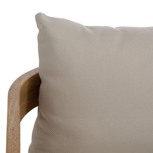 Safavieh Owen Three Seat Sofa Solid Oak Frame Ivory Upholstery Scandinavian Living Room OAK/IVORY PAT7091B