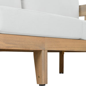 Safavieh Owen Three Seat Sofa Solid Oak Frame Ivory Upholstery Scandinavian Living Room OAK/IVORY PAT7091B
