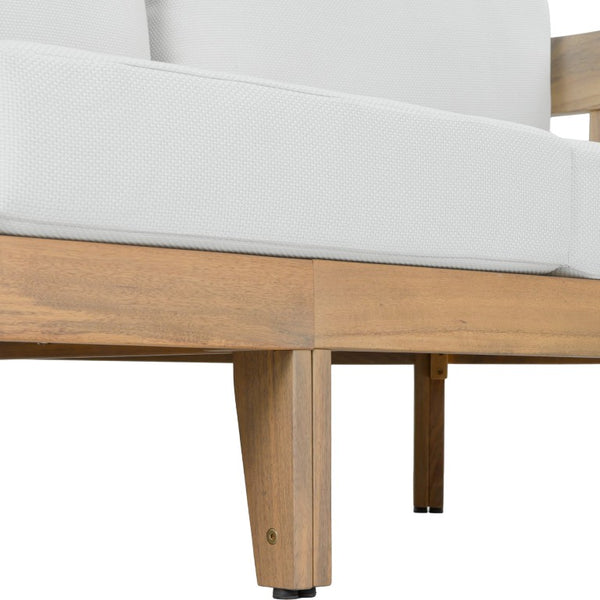 Safavieh Owen Three Seat Sofa Solid Oak Frame Ivory Upholstery Scandinavian Living Room OAK/IVORY PAT7091B