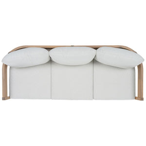 Safavieh Theo Three Seat Sofa with Oak Wood Frame and Ivory Fabric for Modern Living Rooms OAK/IVORY PAT7092B