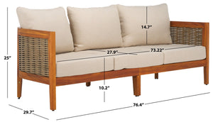 Safavieh Amanda 3 Seater Sofa Natural / Taupe PAT7093A