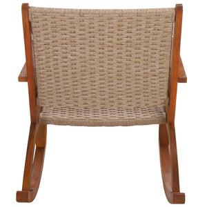 Safavieh DANIEL Rocking Chair - Natural Wood & Poly, Ergonomic Comfort for Indoor & Outdoor Relaxation PAT7094A