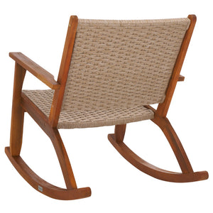 Safavieh DANIEL Rocking Chair - Natural Wood & Poly, Ergonomic Comfort for Indoor & Outdoor Relaxation PAT7094A