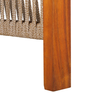 Safavieh ROYA 4 PC Outdoor Living Set - Natural Acacia Wood with Plush Taupe Cushions for Stylish Comfort PAT7095A