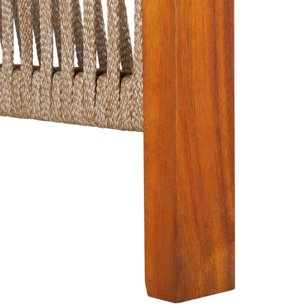 Safavieh ROYA 4 PC Outdoor Living Set - Natural Acacia Wood with Plush Taupe Cushions for Stylish Comfort PAT7095A