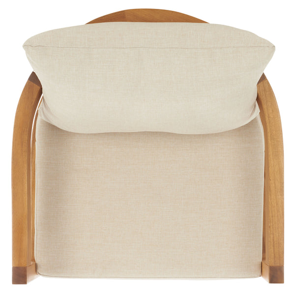 Safavieh Kento Dining Chair Set Of 2 - Stylish Natural Wood & Taupe Cushions For Ultimate Outdoor Comfort Natural ,Taupe Wood,Fabric,Foam Pat7096a-set2