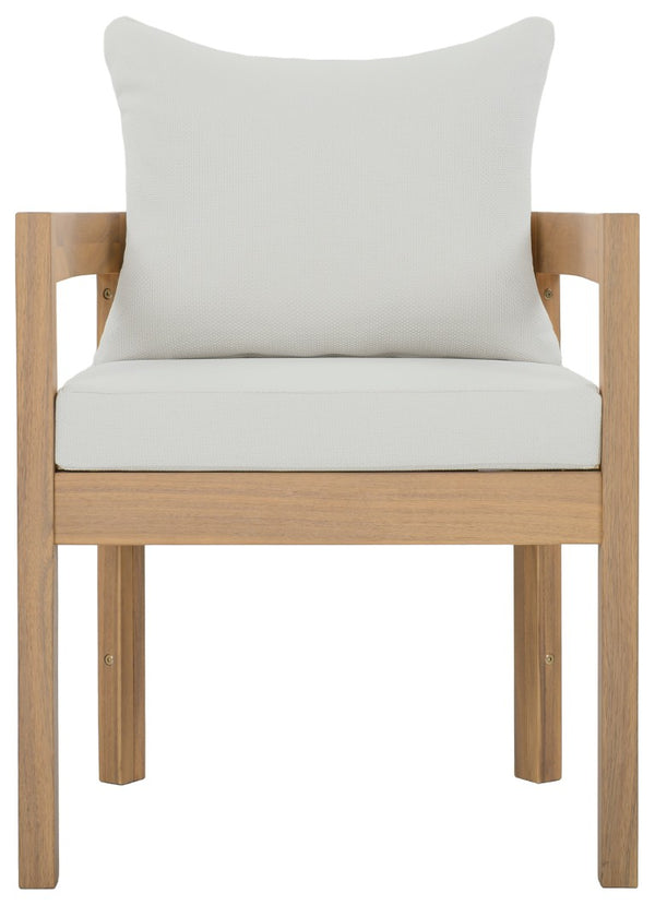 Safavieh Kento Upholstered Dining Chair Set of 2 with Oak Legs and Ivory Cushioned Seat Oak/Ivory PAT7096B-SET2
