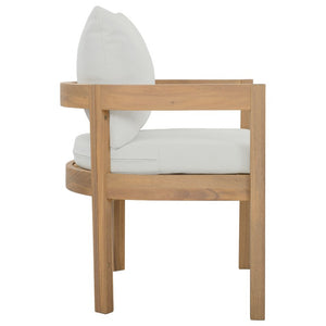 Safavieh Kento Upholstered Dining Chair Set of 2 with Oak Legs and Ivory Cushioned Seat Oak/Ivory PAT7096B-SET2