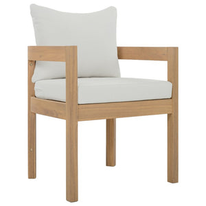 Safavieh Kento Upholstered Dining Chair Set of 2 with Oak Legs and Ivory Cushioned Seat Oak/Ivory PAT7096B-SET2
