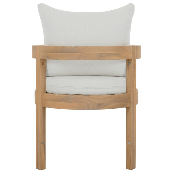 Safavieh Kento Upholstered Dining Chair Set of 2 with Oak Legs and Ivory Cushioned Seat Oak/Ivory PAT7096B-SET2