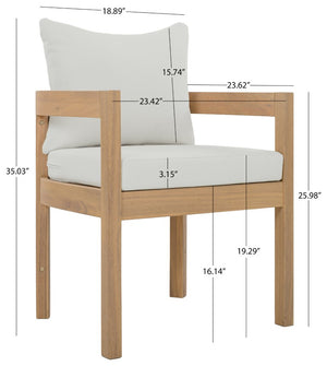 Safavieh Kento Upholstered Dining Chair Set of 2 with Oak Legs and Ivory Cushioned Seat Oak/Ivory PAT7096B-SET2