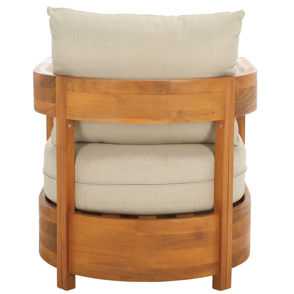 Safavieh Kento Armchair Set Of 2 - Elegant Natural Taupe Chairs For Stylish Outdoor Comfort & Relaxation Natural ,Taupe Wood,Fabric,Foam Pat7097a-set2