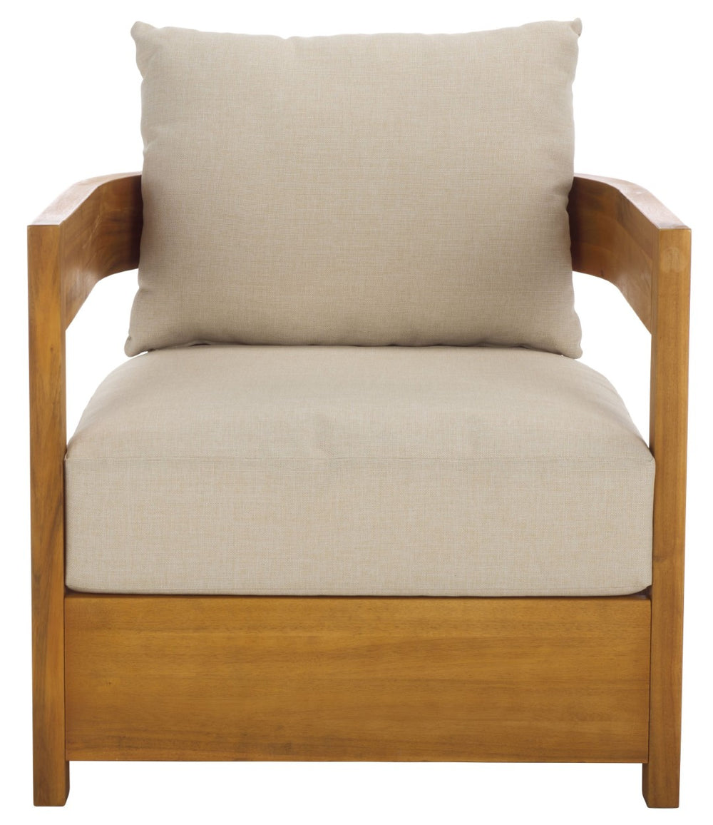Safavieh KENTO Set of 2 Outdoor Armchairs in Natural Taupe - Stylish, Durable, and Comfortable Seating Solution PAT7097A-SET2