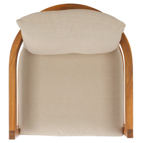 Safavieh Kento Armchair Set Of 2 - Elegant Natural Taupe Chairs For Stylish Outdoor Comfort & Relaxation Natural ,Taupe Wood,Fabric,Foam Pat7097a-set2