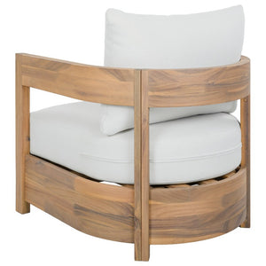 Safavieh Kento Mid-Century Club Chairs Set of 2 Ivory Upholstered Oak Wood Frame Lounge Oak/Ivory PAT7097B-SET2
