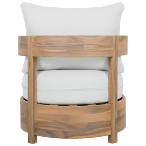 Safavieh Kento Mid-Century Club Chairs Set of 2 Ivory Upholstered Oak Wood Frame Lounge Oak/Ivory PAT7097B-SET2