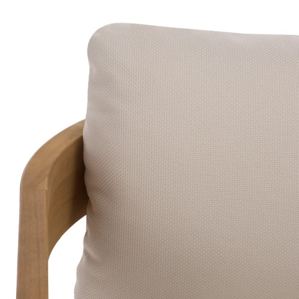 Safavieh Kento Mid-Century Club Chairs Set of 2 Ivory Upholstered Oak Wood Frame Lounge Oak/Ivory PAT7097B-SET2