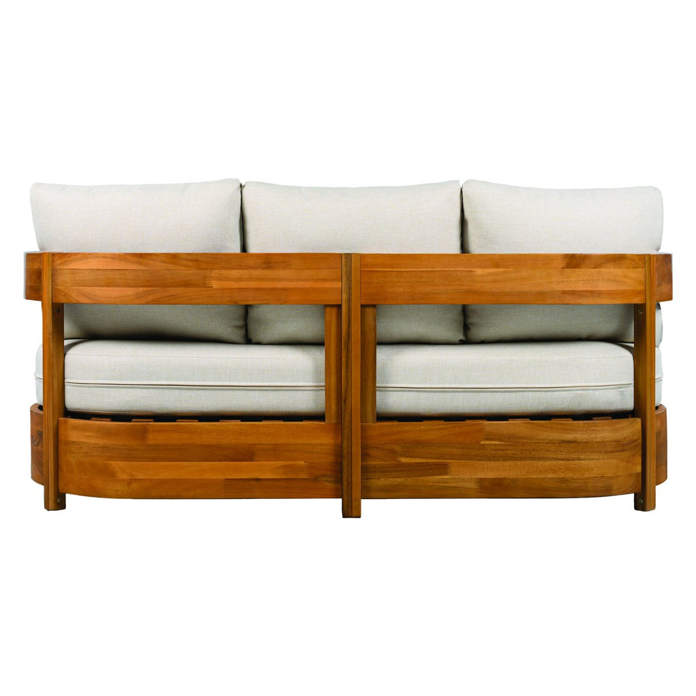 Safavieh Kento 3 Seater Sofa Set In Natural Taupe - Stylish Outdoor Comfort For Relaxation & Gatherings Natural ,Taupe Wood,Fabric,Foam Pat7098a