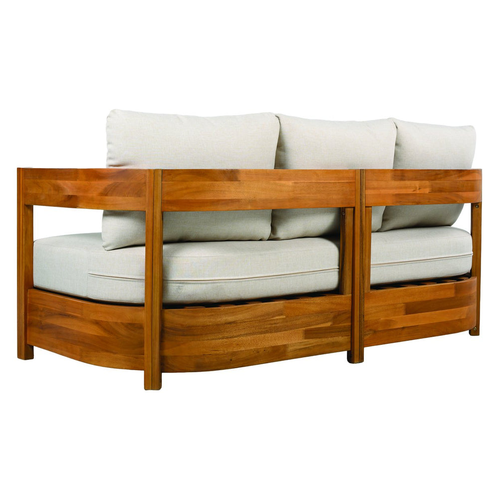 Safavieh Kento 3 Seater Sofa Set In Natural Taupe - Stylish Outdoor Comfort For Relaxation & Gatherings Natural ,Taupe Wood,Fabric,Foam Pat7098a