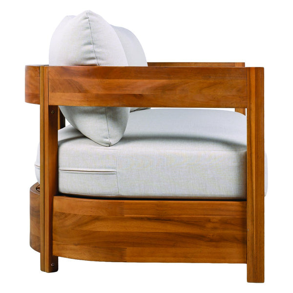 Safavieh Kento 3 Seater Sofa Set In Natural Taupe - Stylish Outdoor Comfort For Relaxation & Gatherings Natural ,Taupe Wood,Fabric,Foam Pat7098a