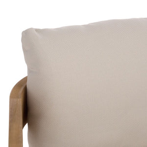Safavieh Kento Three Seat Sofa Solid Wood Frame Ivory Upholstered Living Room Couch OAK/IVORY PAT7098B