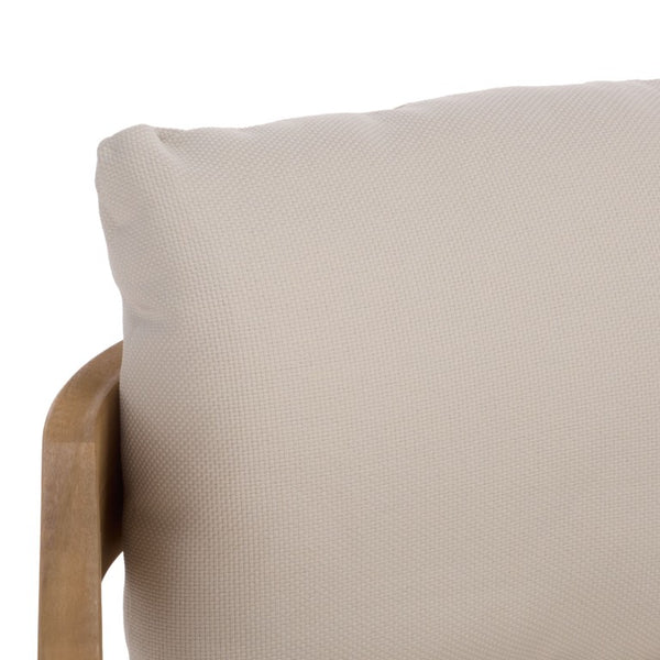 Safavieh Kento Three Seat Sofa Solid Wood Frame Ivory Upholstered Living Room Couch OAK/IVORY PAT7098B