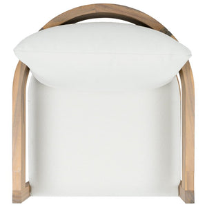 Safavieh Kento Swivel Club Chair with Oak Frame and Ivory Fabric for Modern Living Spaces OAK/IVORY PAT7099B