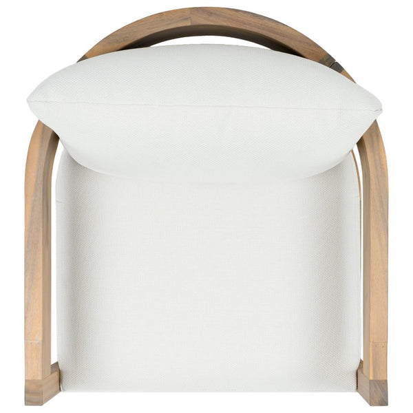 Safavieh Kento Swivel Club Chair with Oak Frame and Ivory Fabric for Modern Living Spaces OAK/IVORY PAT7099B