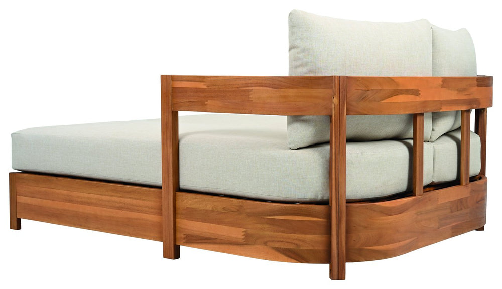 Safavieh Kento Daybed - Elegant Natural & Taupe Outdoor Sanctuary For Ultimate Relaxation & Style Natural ,Taupe Wood,Fabric,Foam Pat7100a