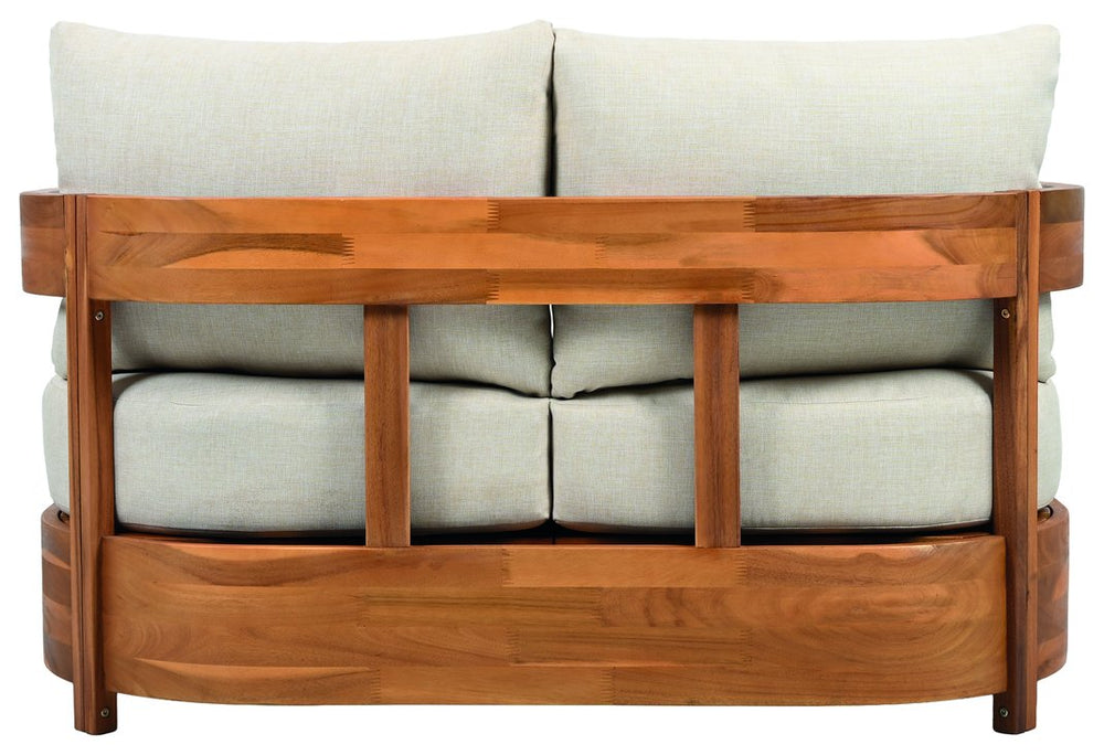 Safavieh Kento Daybed - Elegant Natural & Taupe Outdoor Sanctuary For Ultimate Relaxation & Style Natural ,Taupe Wood,Fabric,Foam Pat7100a