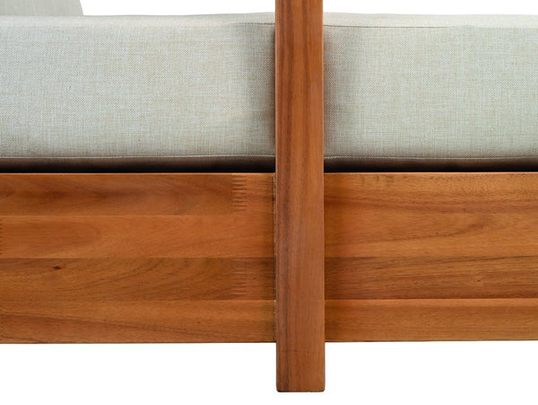 Safavieh Kento Daybed - Elegant Natural & Taupe Outdoor Sanctuary For Ultimate Relaxation & Style Natural ,Taupe Wood,Fabric,Foam Pat7100a