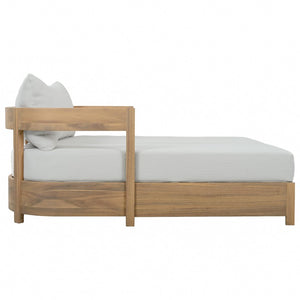 Safavieh Kento Low Profile Oak Frame Daybed with Ivory Upholstery for Modern Living Spaces OAK/IVORY PAT7100B