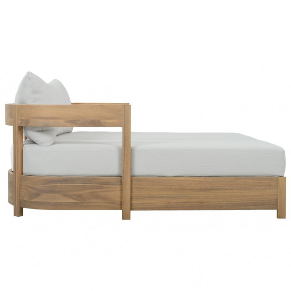 Safavieh Kento Low Profile Oak Frame Daybed with Ivory Upholstery for Modern Living Spaces OAK/IVORY PAT7100B