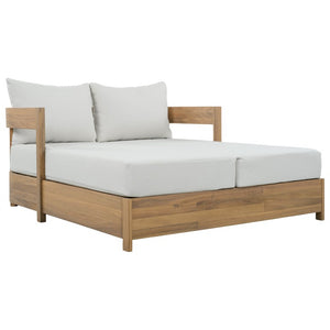 Safavieh Kento Low Profile Oak Frame Daybed with Ivory Upholstery for Modern Living Spaces OAK/IVORY PAT7100B