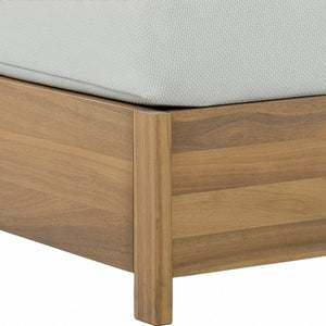 Safavieh Kento Low Profile Oak Frame Daybed with Ivory Upholstery for Modern Living Spaces OAK/IVORY PAT7100B