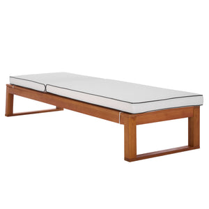 Safavieh Sophie Lounger - Elegant Outdoor Retreat With Durable Eucalyptus Frame And Soft Foam Cushioning Natural ,Beige Eucalyptus,Fabric,Foam Pat7101a