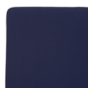 Safavieh Sophie Lounger - Elegant Outdoor Retreat With Durable Eucalyptus Frame And Soft Foam Cushioning Natural ,Navy Eucalyptus,Fabric,Foam Pat7101b