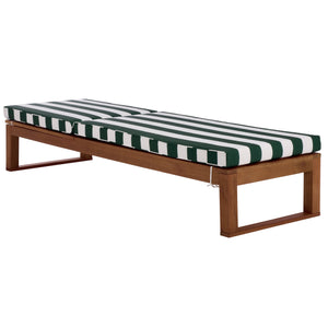 Safavieh Sophie Lounger - Elegant Outdoor Retreat With Durable Eucalyptus Frame And Soft Foam Cushioning Natural ,Hunter Green Stripe Eucalyptus,Fabric,Foam Pat7101h