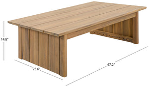 Safavieh Kento Low Profile Oak Finish Rectangular Coffee Table for Modern Living Rooms PAT7102B