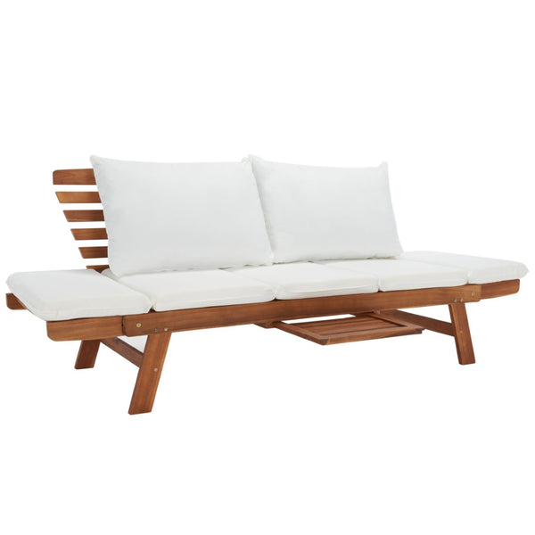 Safavieh EMELY Outdoor Daybed - Stylish Convertible Lounger with Weather-Resistant Cushions for Patios Natural / Beige PAT7300A