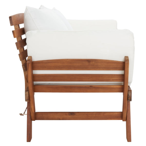 Safavieh EMELY Outdoor Daybed - Stylish Convertible Lounger with Weather-Resistant Cushions for Patios Natural / Beige PAT7300A