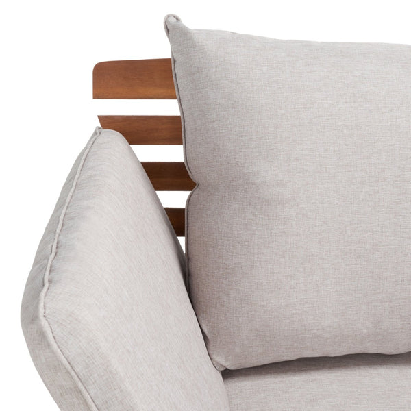 Safavieh EMELY Outdoor Daybed - Stylish Convertible Lounger with Weather-Resistant Cushions for Patios Natural / Light Grey PAT7300E